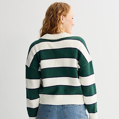 Juniors' SO® Classic Striped Polo Sweater