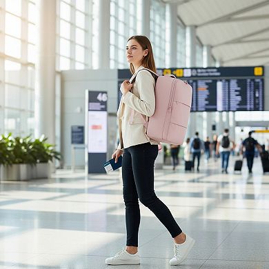 Travel Backpack with USB Charging Port Shoe Pouch and Flight Approved Design