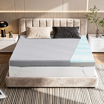 4 in Mattress Topper,High Density with Removable & Washable Cover