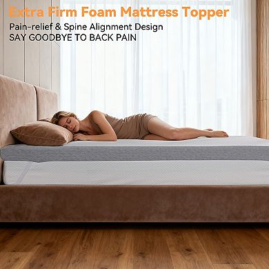 4 in Mattress Topper,High Density with Removable & Washable Cover
