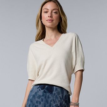 Women's Simply Vera Vera Wang Pleat Sleeve Luxe Cashmere Blend Sweater