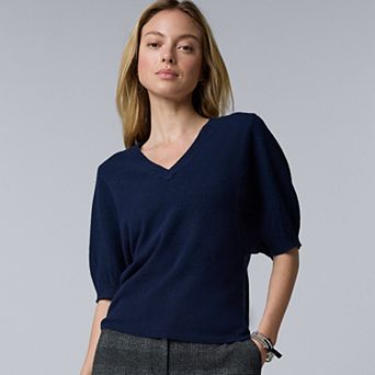 Women's Simply Vera Vera Wang Pleat Sleeve Luxe Cashmere Blend Sweater