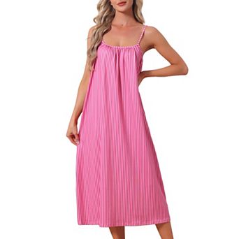 Women's Nihtgowns Loungewear Long Nightshirts Adjustable Strap Camisole Sleepshirt Pajama Dress