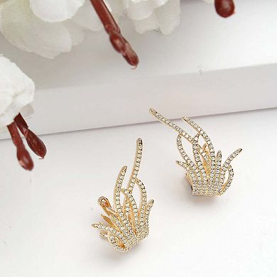 AGP PARIS Diva Collection Zirconia Grass Stud Earrings