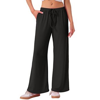 Women's Pajama Pants Wide Leg Casual Ribbed Knit Loose Fit Sleep Soft Comfort Outfits Lounge Bottoms