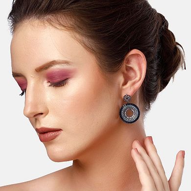 AGP PARIS Diva Floral Round Dangle Earrings