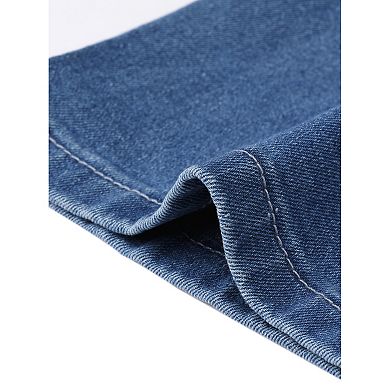 High Waisted Jeans for Women Stretchy Straight Leg Buttoned Denim Pants with Pockets