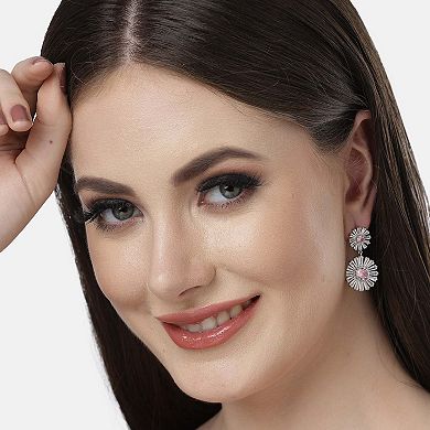 AGP PARIS Diva Collection Double Daisy Drop Earrings