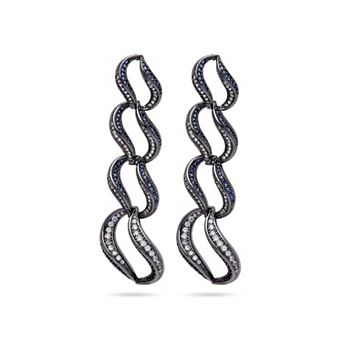 Dark Blue Curvy Loop Earrings
