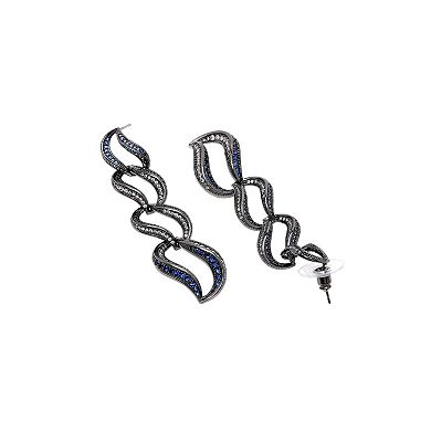 Dark Blue Curvy Loop Earrings