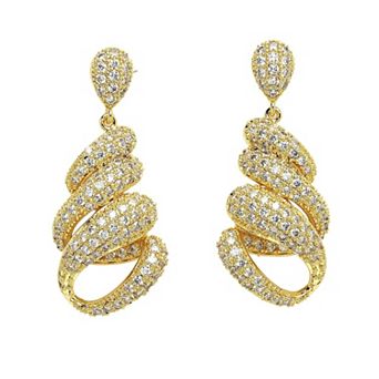 AGP PARIS Diva Collection Gleaming Zircon Twisted Earrings