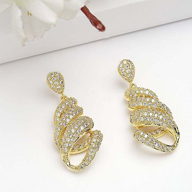 AGP PARIS Diva Collection Gleaming Zircon Twisted Earrings