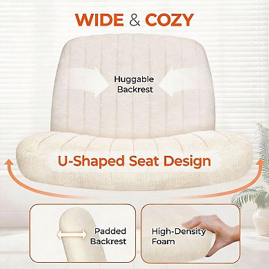 Wide Seat Swivel Chair, Adjustable Height, Tilt Tension, Sturdy Base, Easy Setup