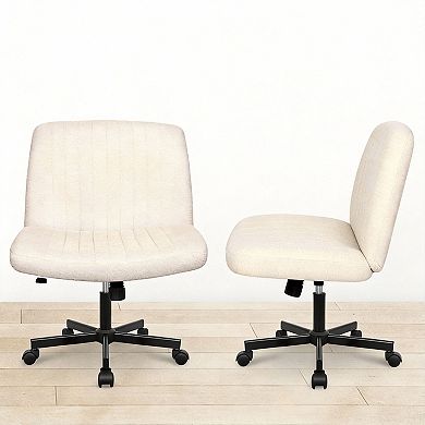 Wide Seat Swivel Chair, Adjustable Height, Tilt Tension, Sturdy Base, Easy Setup