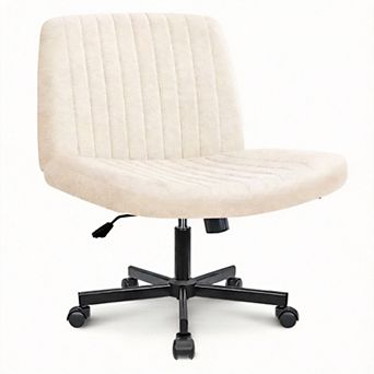Wide Seat Swivel Chair, Adjustable Height, Tilt Tension, Sturdy Base, Easy Setup