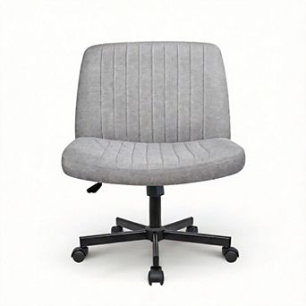 Wide Seat Swivel Chair, Adjustable Height, Tilt Tension, Sturdy Base, Easy Setup