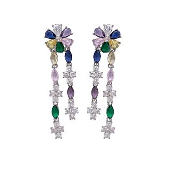 Multi-colored Floral Dangle Earrings