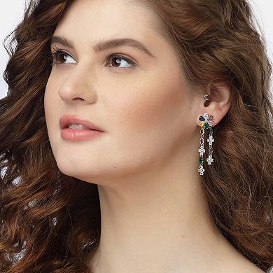Multi-colored Floral Dangle Earrings