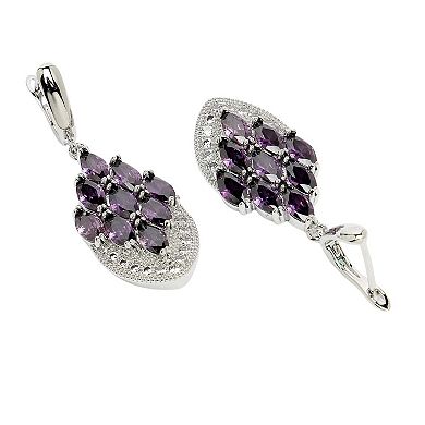 AGP PARIS Diva Collection Peacock Feather Drop Earrings