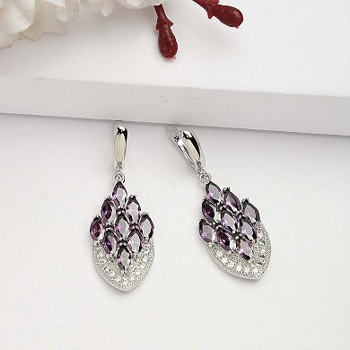 AGP PARIS Diva Collection Peacock Feather Drop Earrings