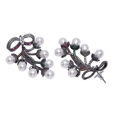 AGP PARIS Diva Bow Shaped Grapevine Drop Earrings