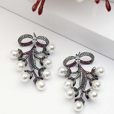 AGP PARIS Diva Bow Shaped Grapevine Drop Earrings