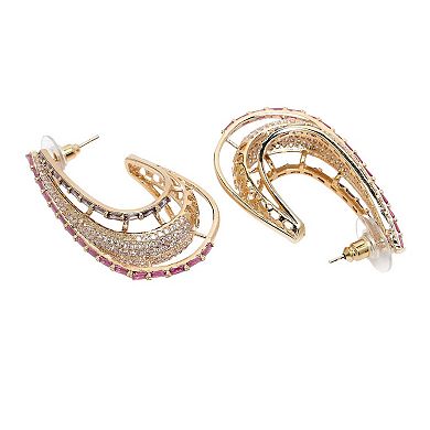 AGP PARIS Diva Collection Zirconia Cashew Shaped Hoops