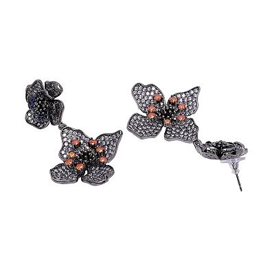 AGP PARIS Diva Two-Tiered Floral Drop Earrings