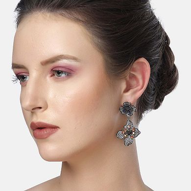 AGP PARIS Diva Two-Tiered Floral Drop Earrings