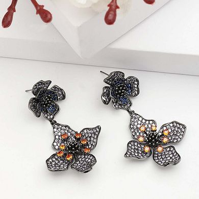 AGP PARIS Diva Two-Tiered Floral Drop Earrings
