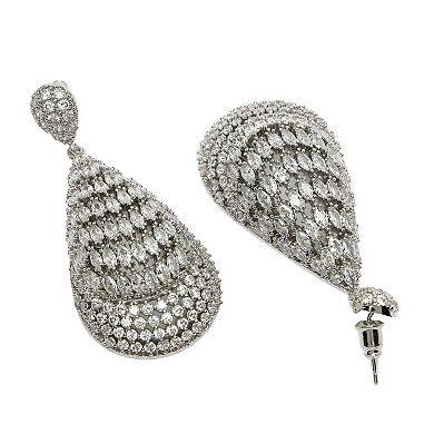 AGP PARIS Diva Collection Zirconia Shimmering Hollow Drop Earrings