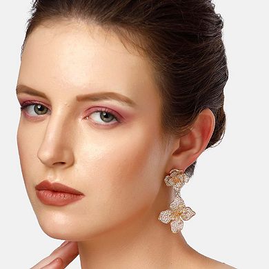 AGP PARIS Diva Two-Tiered Floral Drop Earrings