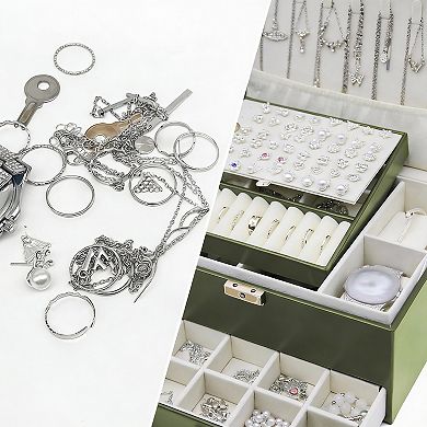 3-Layer PU Leather Jewelry Organizer for Women