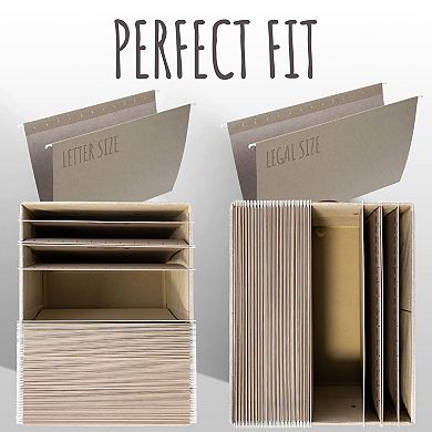 ZICOTO File Organizer Box Set of 2 Collapsible Linen Filing Boxes with Handles & Lid