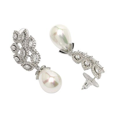 AGP PARIS Diva Collection Sterling Silver Hollow Leaf Drop Earrings