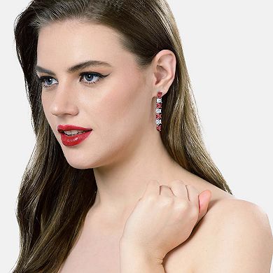 Hot Red Square Drop Earrings