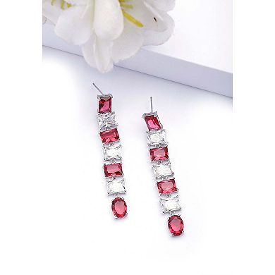 Hot Red Square Drop Earrings