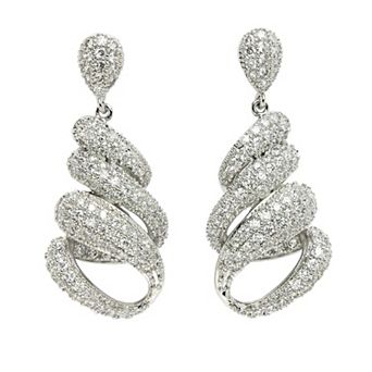 AGP PARIS Diva Collection Gleaming Spiral Dangle Earrings