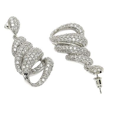 AGP PARIS Diva Collection Gleaming Spiral Dangle Earrings