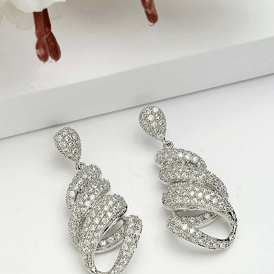 AGP PARIS Diva Collection Gleaming Spiral Dangle Earrings