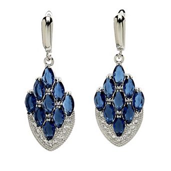 AGP PARIS Diva Collection Peacock Feather Drop Earrings