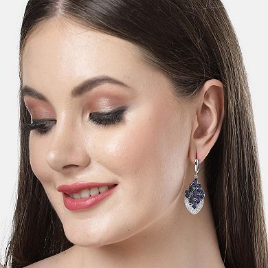 AGP PARIS Diva Collection Peacock Feather Drop Earrings