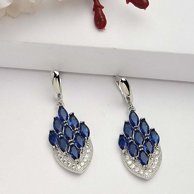 AGP PARIS Diva Collection Peacock Feather Drop Earrings