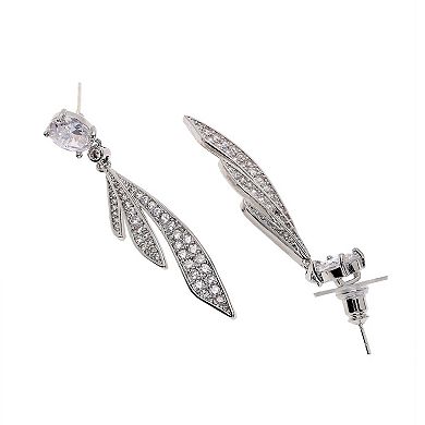 AGP PARIS Silver colored Feather Drop Earrings