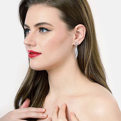 AGP PARIS Silver colored Feather Drop Earrings