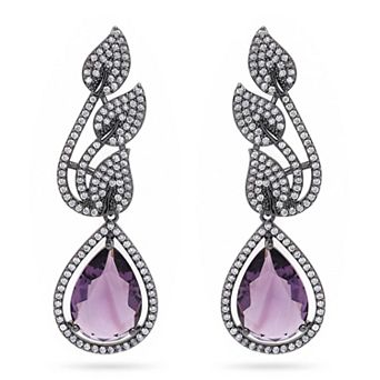 AGP PARIS Contemporary Leaf-shaped Purple Earrings
