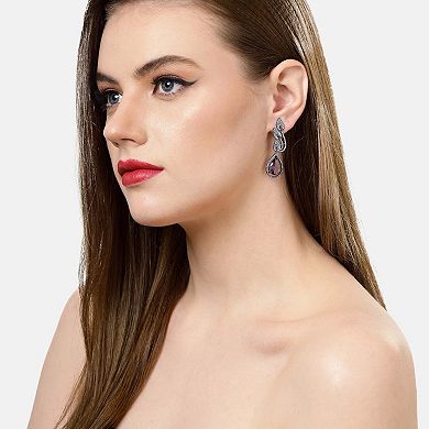 AGP PARIS Contemporary Leaf-shaped Purple Earrings