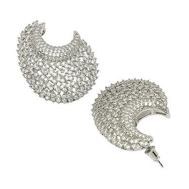 AGP PARIS Diva Collection Cubic Zirconia Designer Crescent Earrings