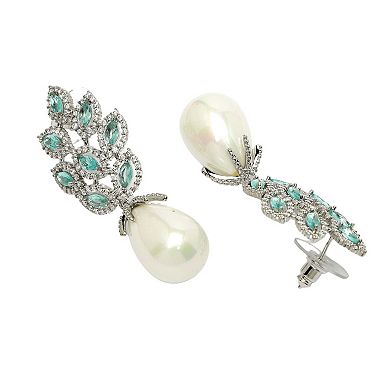 AGP PARIS Diva Collection Elegant Leafy Zirconia Drop Earrings