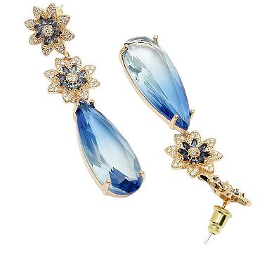 AGP PARIS Diva Collection Double Flower Drop Earrings